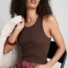 Ripp-Tanktop mit Racerback aus baumwollreichem Material