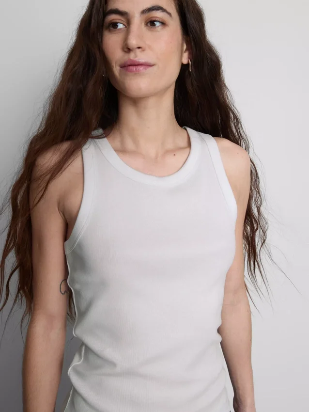 Ripp-Tanktop mit Racerback aus baumwollreichem Material