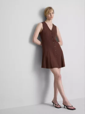 Ärmelloses Minikleid mit V-Ausschnitt