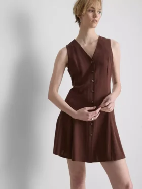 Ärmelloses Minikleid mit V-Ausschnitt