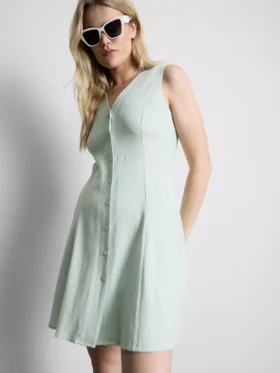 Ärmelloses Minikleid mit V-Ausschnitt