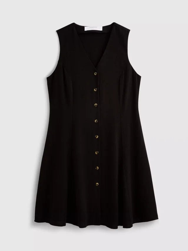 Ärmelloses Minikleid mit V-Ausschnitt