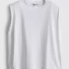Ärmelloses T-Shirt mit gepolsterten Schultern