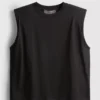 Ärmelloses T-Shirt mit gepolsterten Schultern