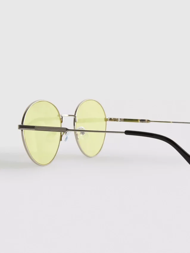 Runde, getönte Metall-Sonnenbrille