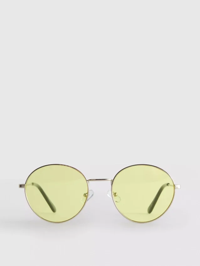 Runde, getönte Metall-Sonnenbrille