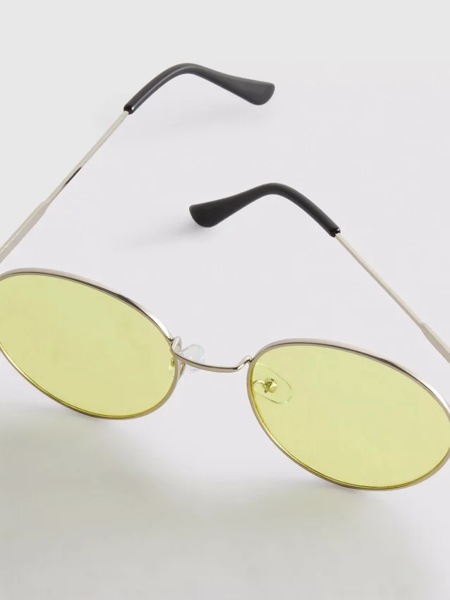 Runde, getönte Metall-Sonnenbrille