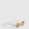 Runde Sonnenbrille mit Blumenmotiv