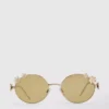 Runde Sonnenbrille mit Blumenmotiv