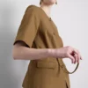 Safari-Blazer aus Baumwollmischung mit Gürtel