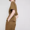 Safari-Blazer aus Baumwollmischung mit Gürtel