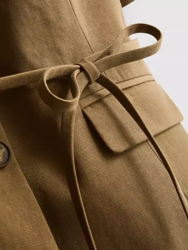 Safari-Blazer aus Baumwollmischung mit Gürtel