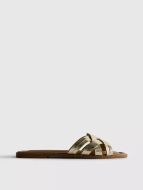 Sandalen aus Kunstleder mit geflochtenem Design