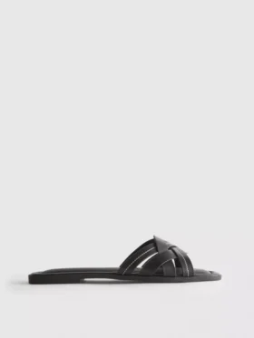 Sandalen aus Kunstleder mit geflochtenem Design