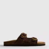 Sandalen mit doppeltem Riemen und Fussbett im Leopardenmuster