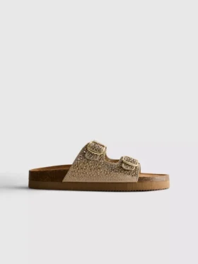 Sandalen mit doppeltem Schnallenverschluss und Verzierungen