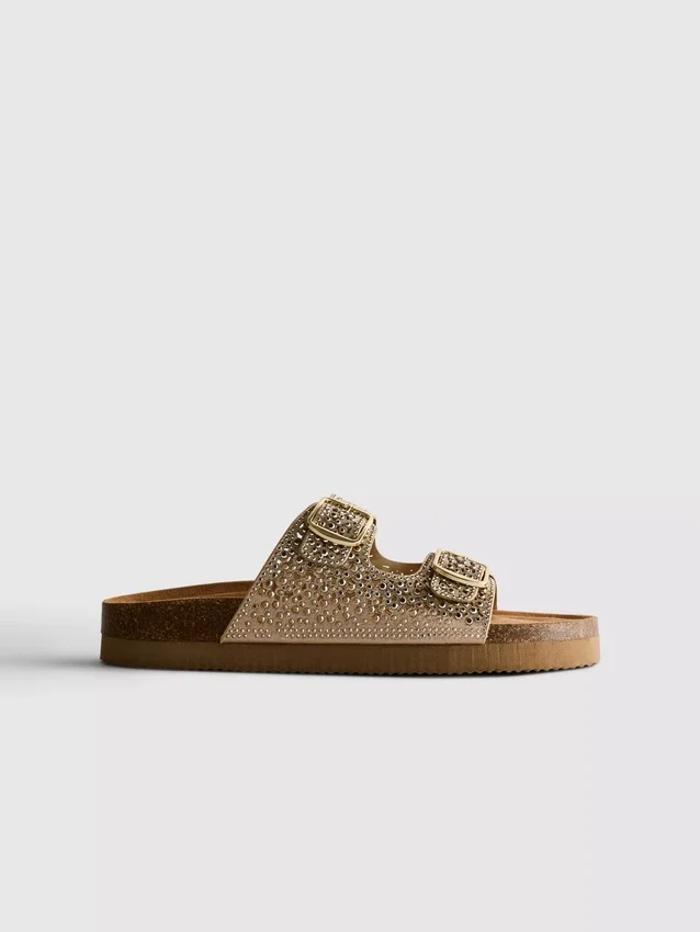 Sandalen mit doppeltem Schnallenverschluss und Verzierungen