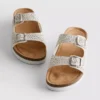 Sandalen mit doppeltem Schnallenverschluss und Verzierungen