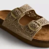 Sandalen mit doppeltem Schnallenverschluss und Verzierungen