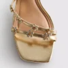 Sandalen mit High Heels in weiter Passform und Blumenmuster aus Strasssteinen
