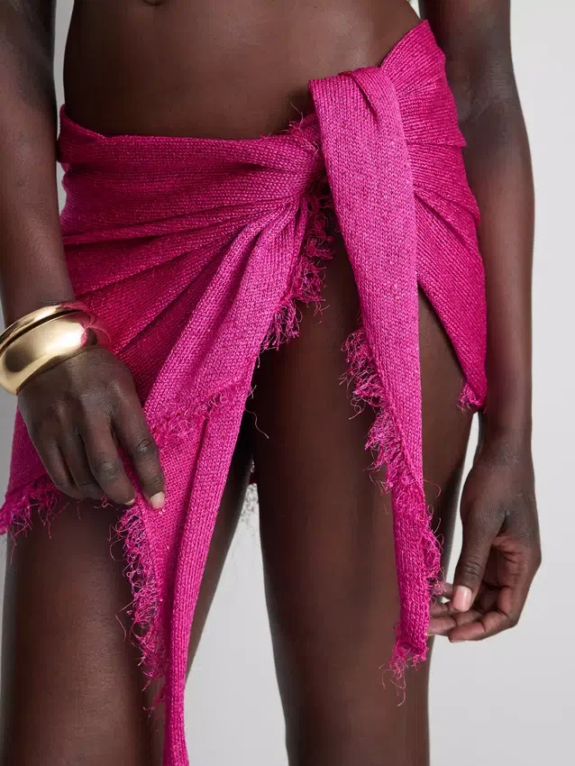 Sarong mit Pailletten und Quasten
