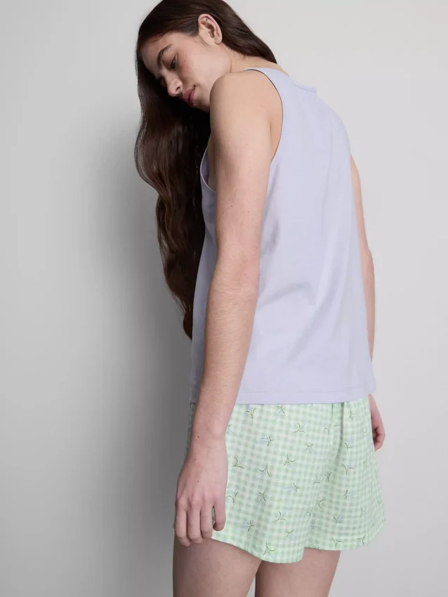 Schlafanzug aus Baumwolle mit Tanktop und Shorts