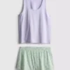 Schlafanzug aus Baumwolle mit Tanktop und Shorts