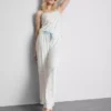 Schlafanzug mit bedrucktem Satin-Cami-Top und Schleife