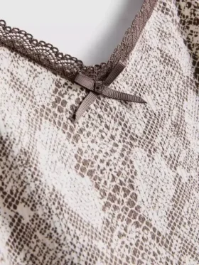 Schlafanzug mit Leopardenmuster und Spitzen-Cami