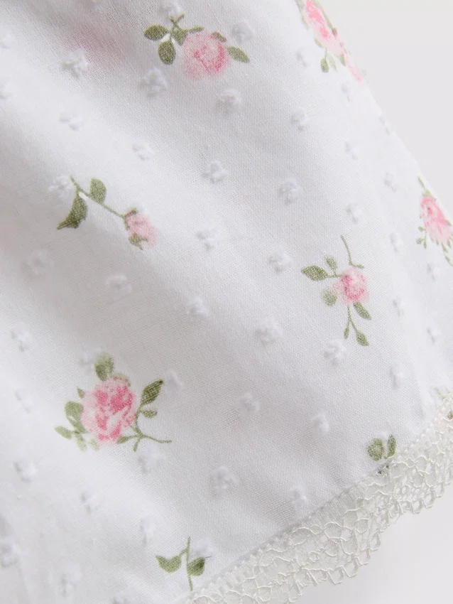 Schlafanzug-Shorts aus Dobby-Baumwolle mit Blumenmuster