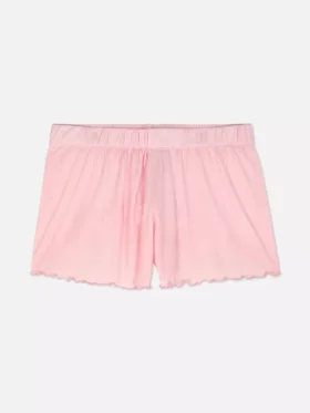 Schlafanzug-Shorts aus Jersey mit Rüschenbesatz