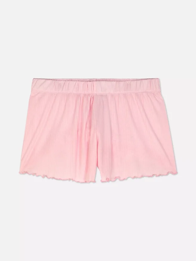 Schlafanzug-Shorts aus Jersey mit Rüschenbesatz