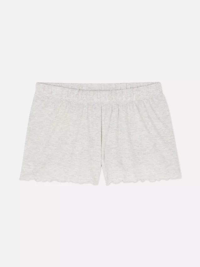 Schlafanzug-Shorts aus Jersey mit Rüschenbesatz