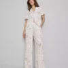 Schlafanzughose mit weitem Bein und Blumenmuster