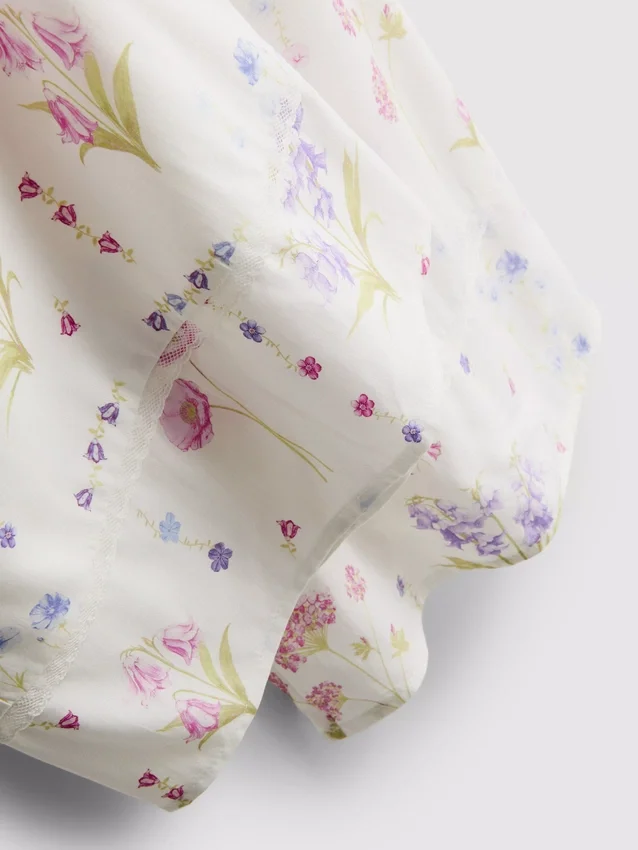 Schlafanzughose mit weitem Bein und Blumenmuster