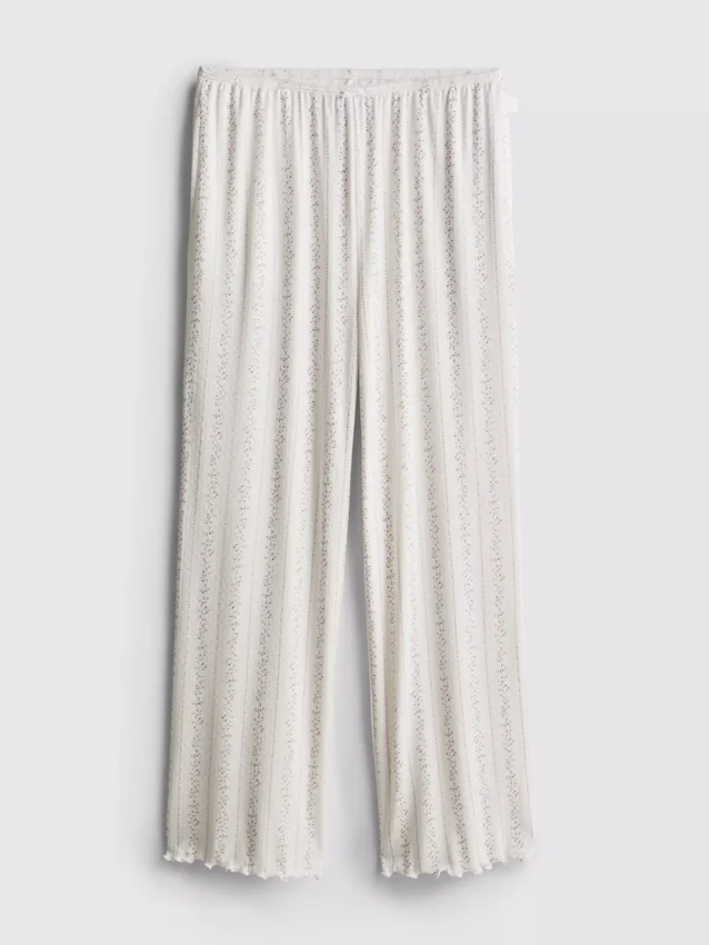 Schlafanzughosen mit Blumen-Pointelle-Muster
