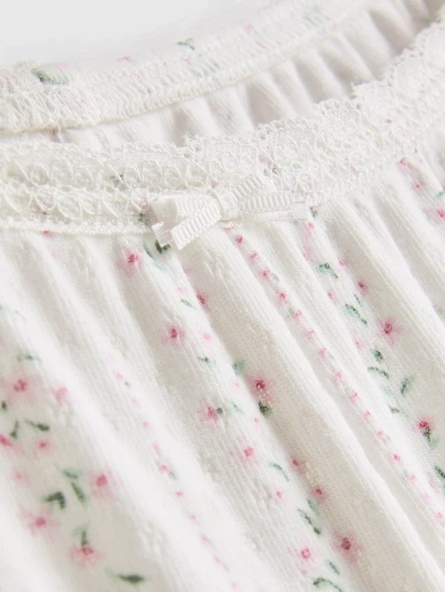 Schlafanzughosen mit Blumen-Pointelle-Muster
