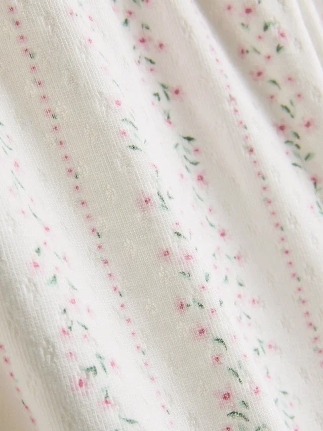 Schlafanzughosen mit Blumen-Pointelle-Muster