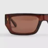 Schlanke Sonnenbrille mit rechteckigem Rahmen
