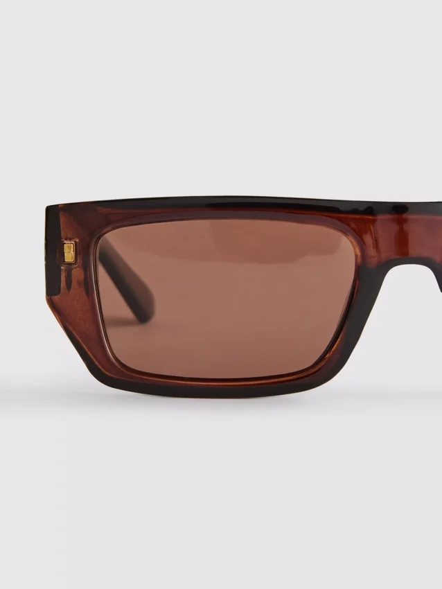 Schlanke Sonnenbrille mit rechteckigem Rahmen