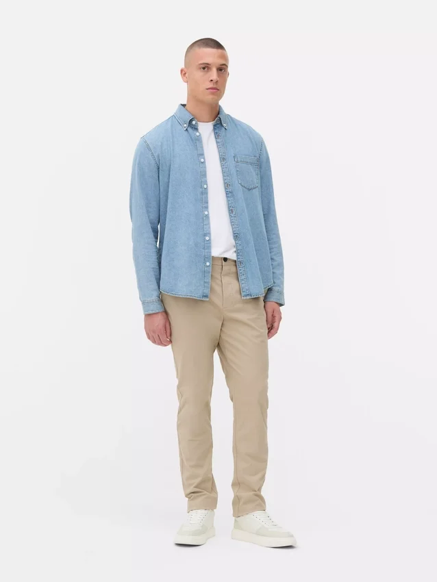Schmale Stretch-Chinos