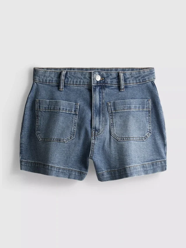 Shorts aus Baumwoll-Denim mit Fronttaschen