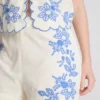 Shorts aus Baumwolle mit Blumenstickerei