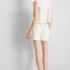 Shorts aus Baumwolle mit Blumenstickerei