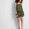 Shorts aus Baumwollmischung mit elastischem Bund