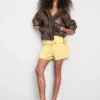 Shorts aus Baumwollmischung mit elastischem Bund