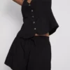 Shorts aus Baumwollmischung mit elastischem Bund