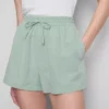 Shorts aus Baumwollmischung mit elastischem Bund