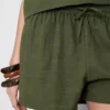 Shorts aus Baumwollmischung mit elastischem Bund