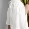 Shorts aus Baumwollmischung mit elastischem Bund